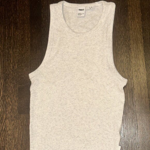 Tna HomeStretch™ Crew Tank in Heather Cloud White - Picture 1 of 2